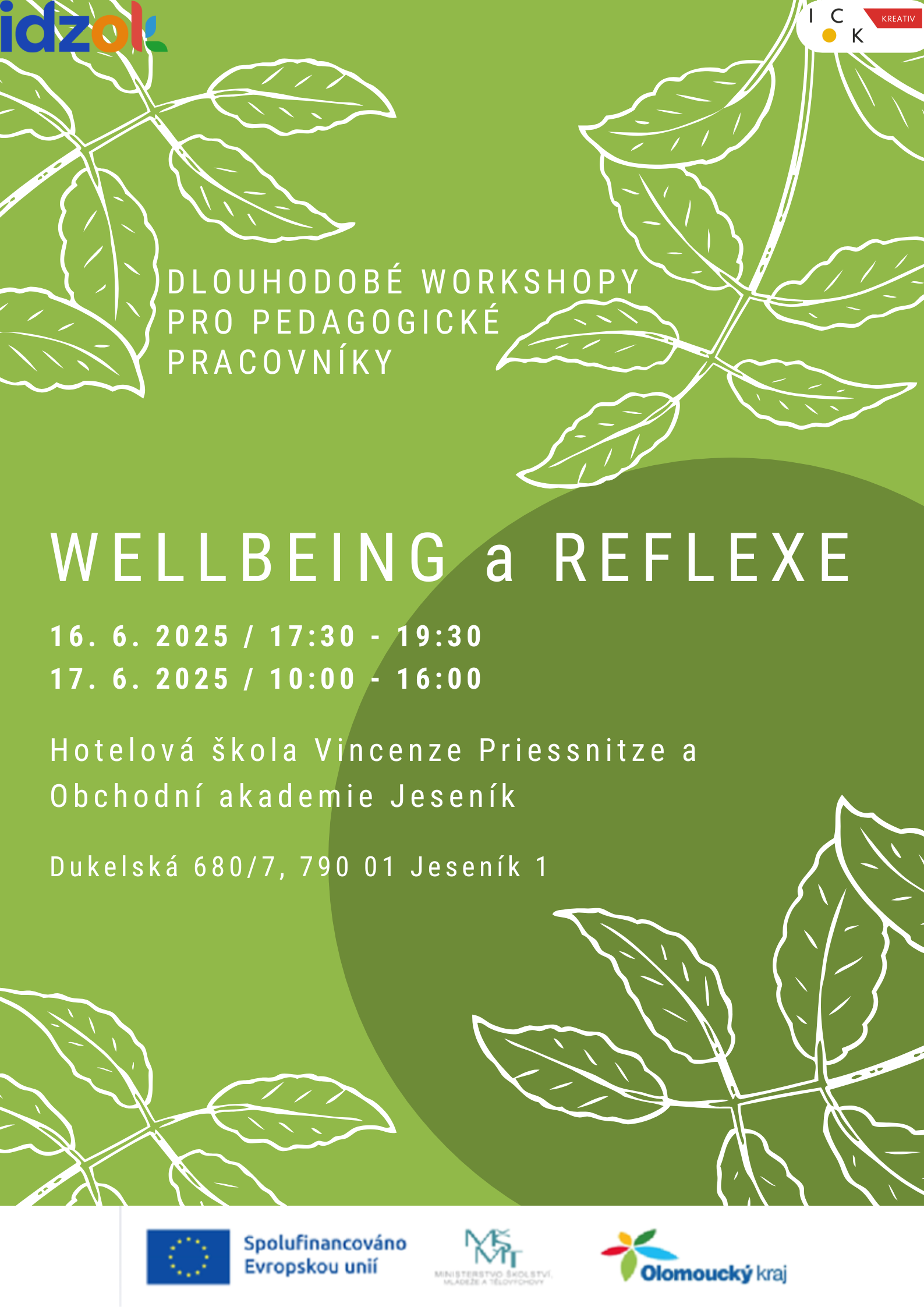 Dlouhodobé workshopy pro pedagogické pracovníky: wellbeing a reflexe